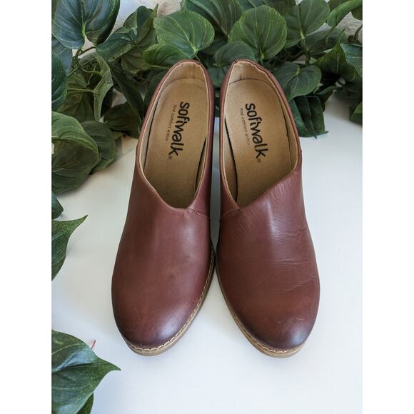 Softwalk Keya Mules Shoes Heels Leather Brown Fall Spring Boho Comfort Size 7N - Picture 5 of 11
